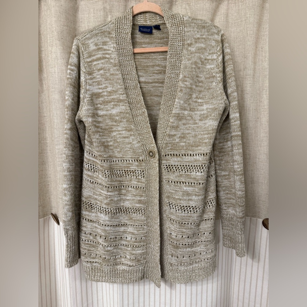 Gloria Vanderbilt Taupe Knit Cardigan